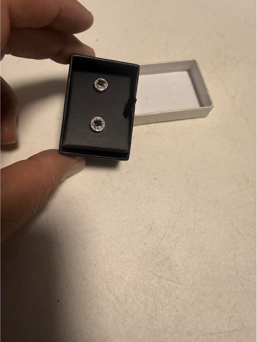 1/3 Ct. t.w. Genuine Black Diamond Studs , Made In Thailand
